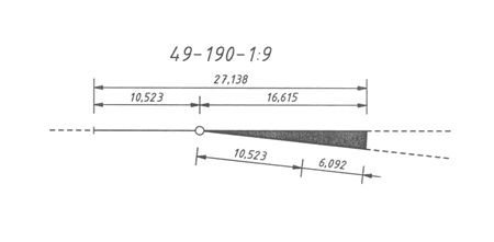 Einfache Weiche 49-190-1:9