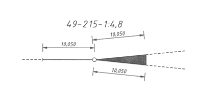 Die symmetrische Außenbogenweiche 49-215-1:4,8