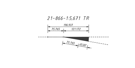 Einfache Weiche 21-866-1:5,671 TR