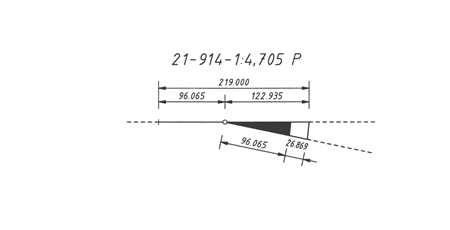 Einfache Weiche 21-914-1:4,705 P